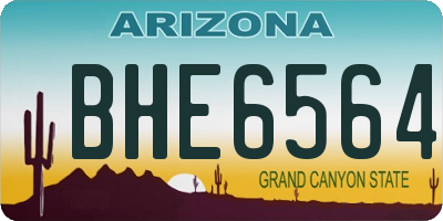 AZ license plate BHE6564