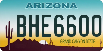 AZ license plate BHE6600