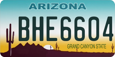AZ license plate BHE6604