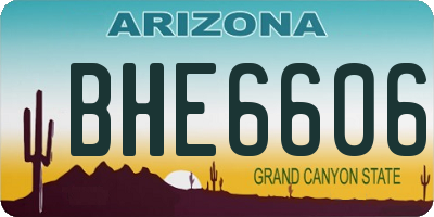 AZ license plate BHE6606
