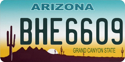 AZ license plate BHE6609