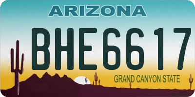AZ license plate BHE6617