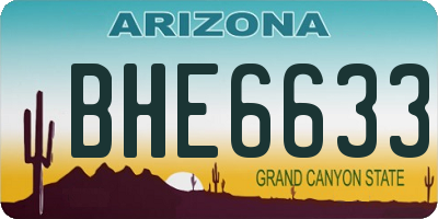 AZ license plate BHE6633