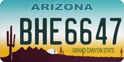 AZ license plate BHE6647