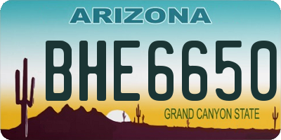 AZ license plate BHE6650