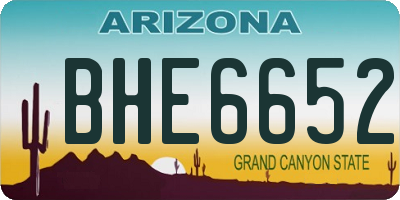 AZ license plate BHE6652