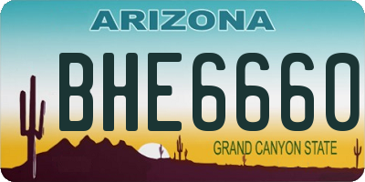 AZ license plate BHE6660
