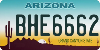 AZ license plate BHE6662