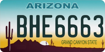 AZ license plate BHE6663