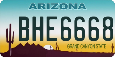 AZ license plate BHE6668