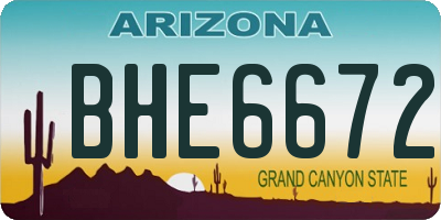 AZ license plate BHE6672