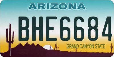 AZ license plate BHE6684