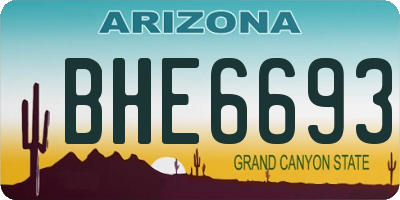 AZ license plate BHE6693