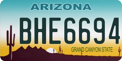 AZ license plate BHE6694
