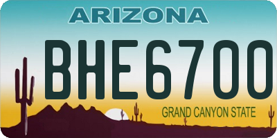 AZ license plate BHE6700