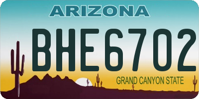 AZ license plate BHE6702