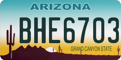 AZ license plate BHE6703