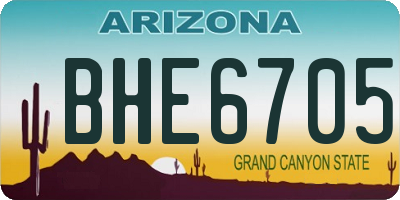 AZ license plate BHE6705