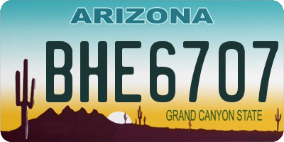 AZ license plate BHE6707