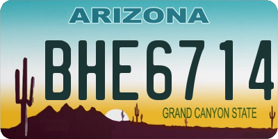 AZ license plate BHE6714