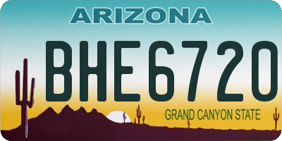 AZ license plate BHE6720