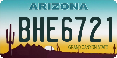 AZ license plate BHE6721