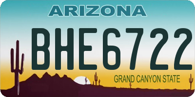 AZ license plate BHE6722