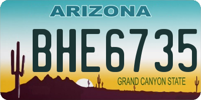AZ license plate BHE6735
