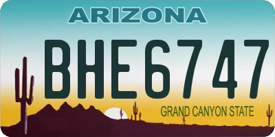 AZ license plate BHE6747