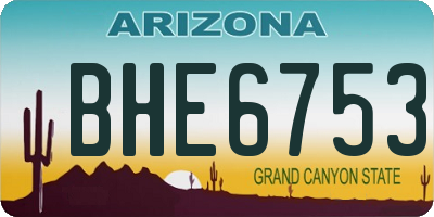 AZ license plate BHE6753