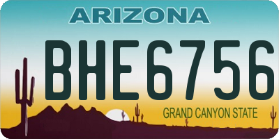 AZ license plate BHE6756