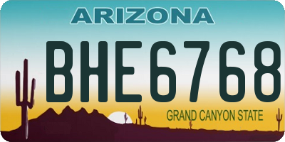 AZ license plate BHE6768
