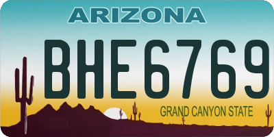 AZ license plate BHE6769