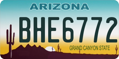 AZ license plate BHE6772