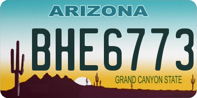 AZ license plate BHE6773