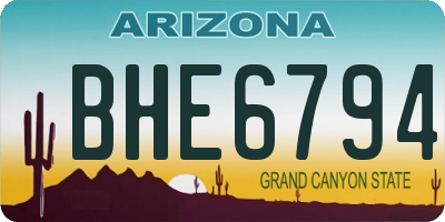 AZ license plate BHE6794
