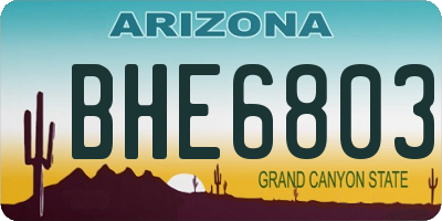 AZ license plate BHE6803