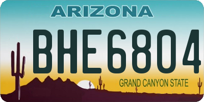 AZ license plate BHE6804