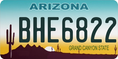 AZ license plate BHE6822