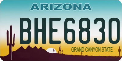AZ license plate BHE6830