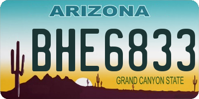 AZ license plate BHE6833