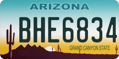 AZ license plate BHE6834