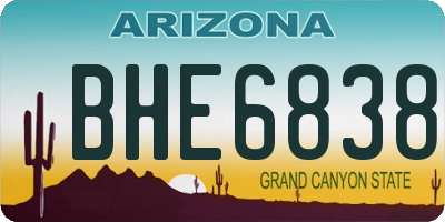 AZ license plate BHE6838