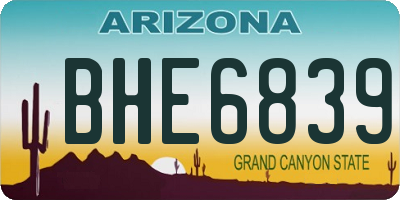 AZ license plate BHE6839