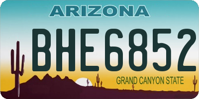 AZ license plate BHE6852
