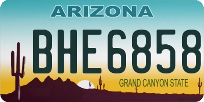AZ license plate BHE6858