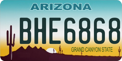 AZ license plate BHE6868