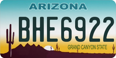 AZ license plate BHE6922
