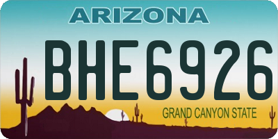AZ license plate BHE6926