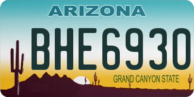 AZ license plate BHE6930